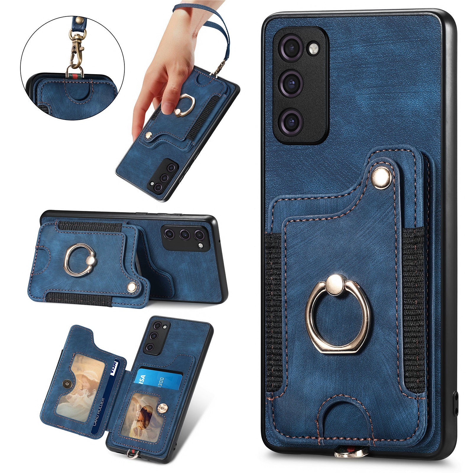 For Samsung Galaxy S20 FE / S20 FE 5G / S20 FE 2022 / S20 Lite RFID Blocking Phone Cover PU Leather Coated PC TPU Card Holder Kickstand Case For Samsung Galaxy S20 FE / S20 FE 5G / S20 FE 2022 / S20 Lite RFID Blocking Phone Cover PU Leather Coated PC TPU Card Holder Kickstand Case